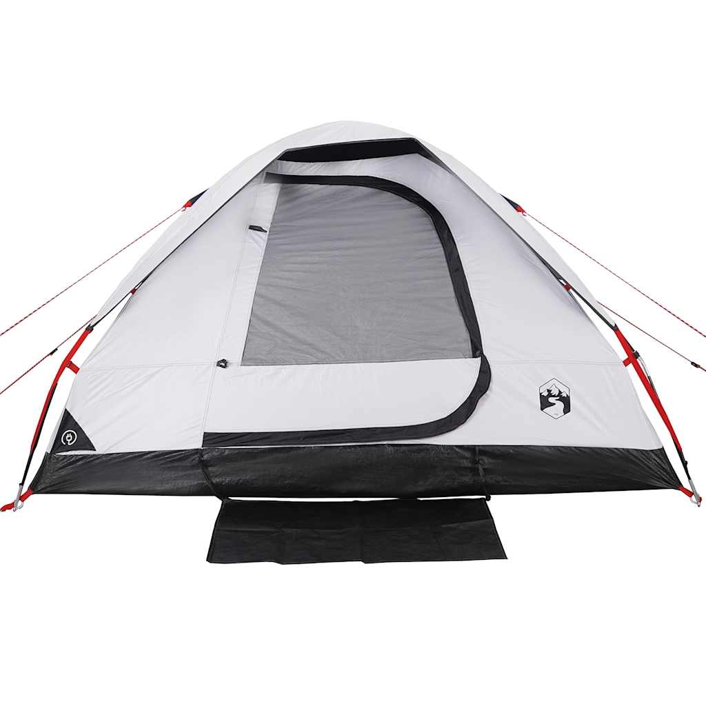 vidaXL Camping Tent Dome 4-Person White Blackout Fabric Waterproof - 44106