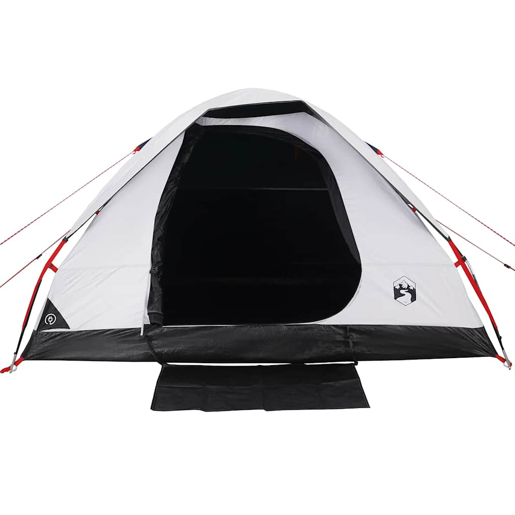 vidaXL Camping Tent Dome 4-Person White Blackout Fabric Waterproof - 44106
