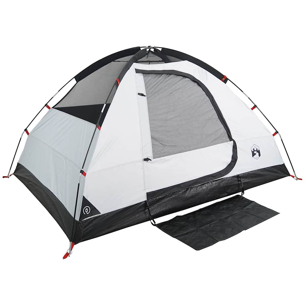 vidaXL Camping Tent Dome 4-Person White Blackout Fabric Waterproof - 44106