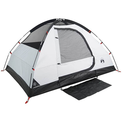 vidaXL Camping Tent Dome 4-Person White Blackout Fabric Waterproof - 44106