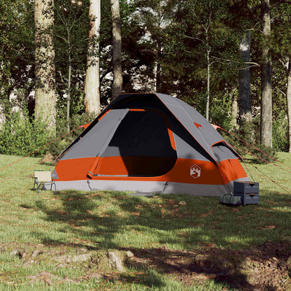 vidaXL Family Tent Dome 6-Person Grey and Orange Waterproof - 44122