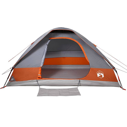 vidaXL Family Tent Dome 6-Person Grey and Orange Waterproof - 44122