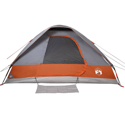 vidaXL Family Tent Dome 6-Person Grey and Orange Waterproof - 44122