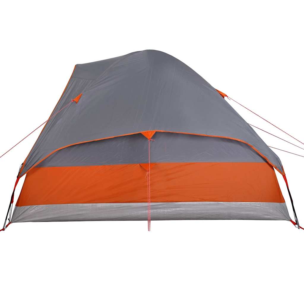 vidaXL Family Tent Dome 6-Person Grey and Orange Waterproof - 44122