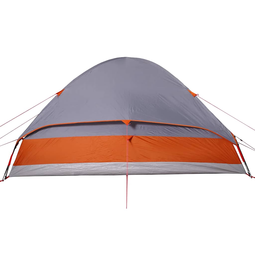 vidaXL Family Tent Dome 6-Person Grey and Orange Waterproof - 44122