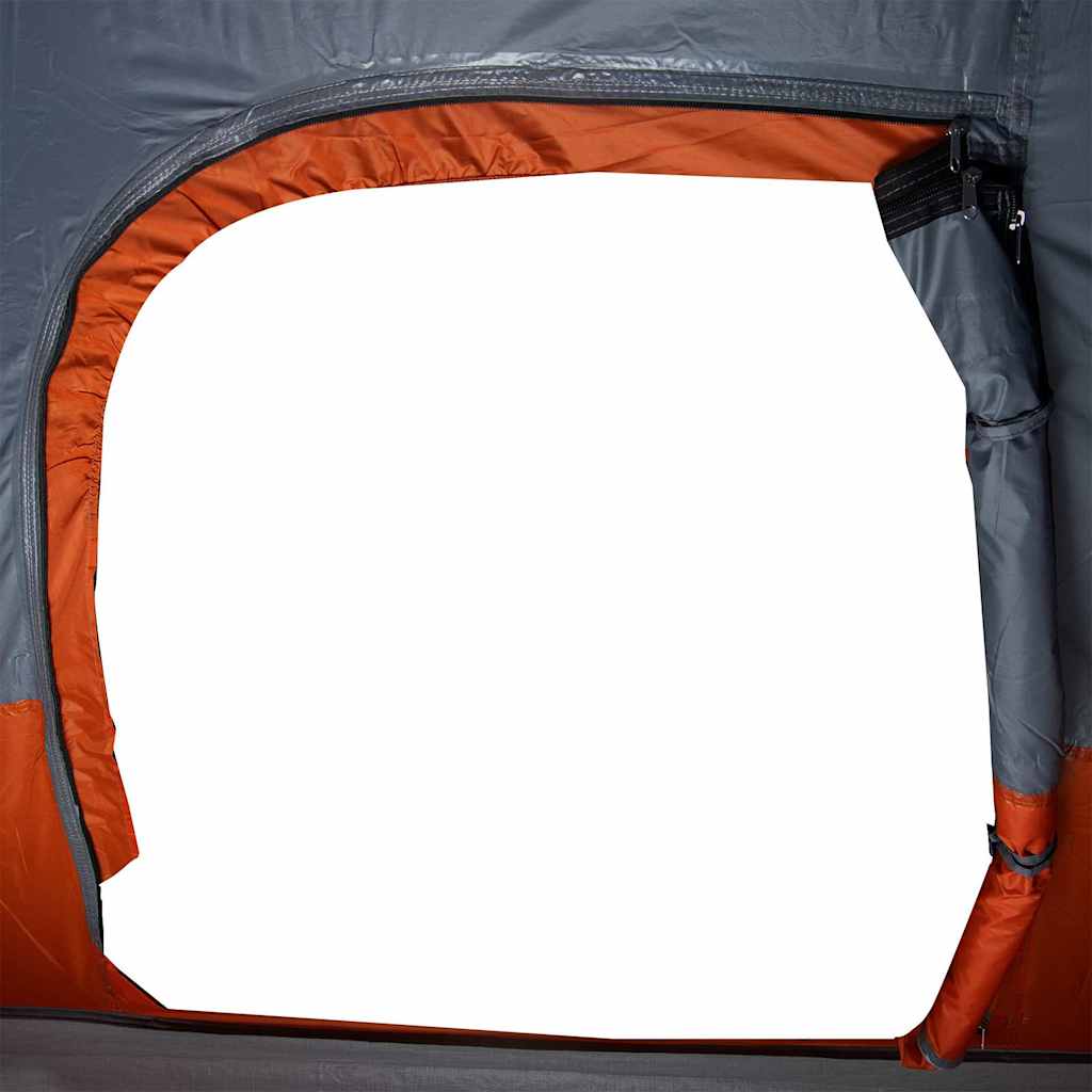 vidaXL Family Tent Dome 6-Person Grey and Orange Waterproof - 44122