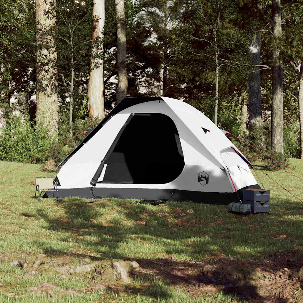 vidaXL Family Tent Dome 6-Person White Blackout Fabric Waterproof - 44124
