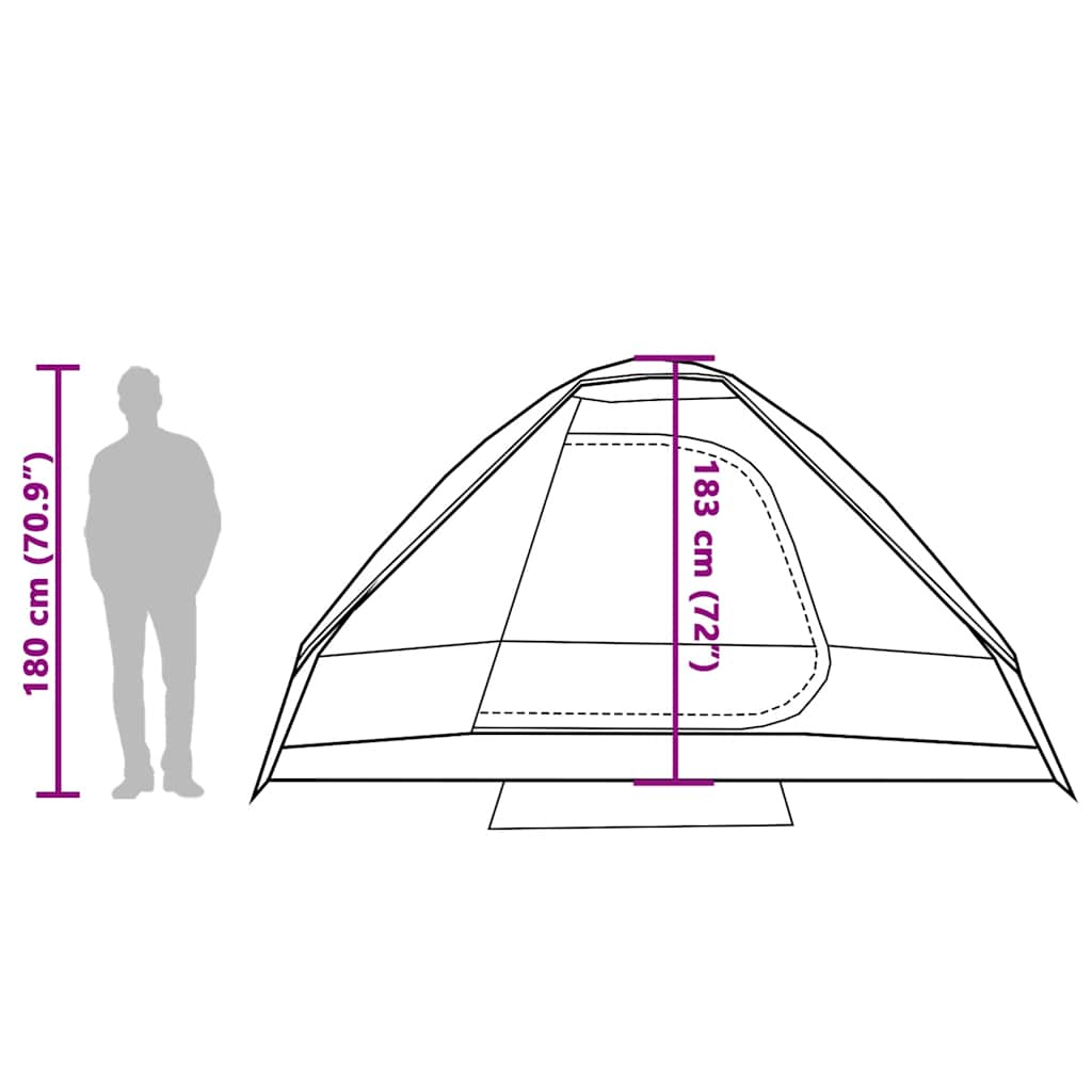 vidaXL Family Tent Dome 6-Person White Blackout Fabric Waterproof - 44124