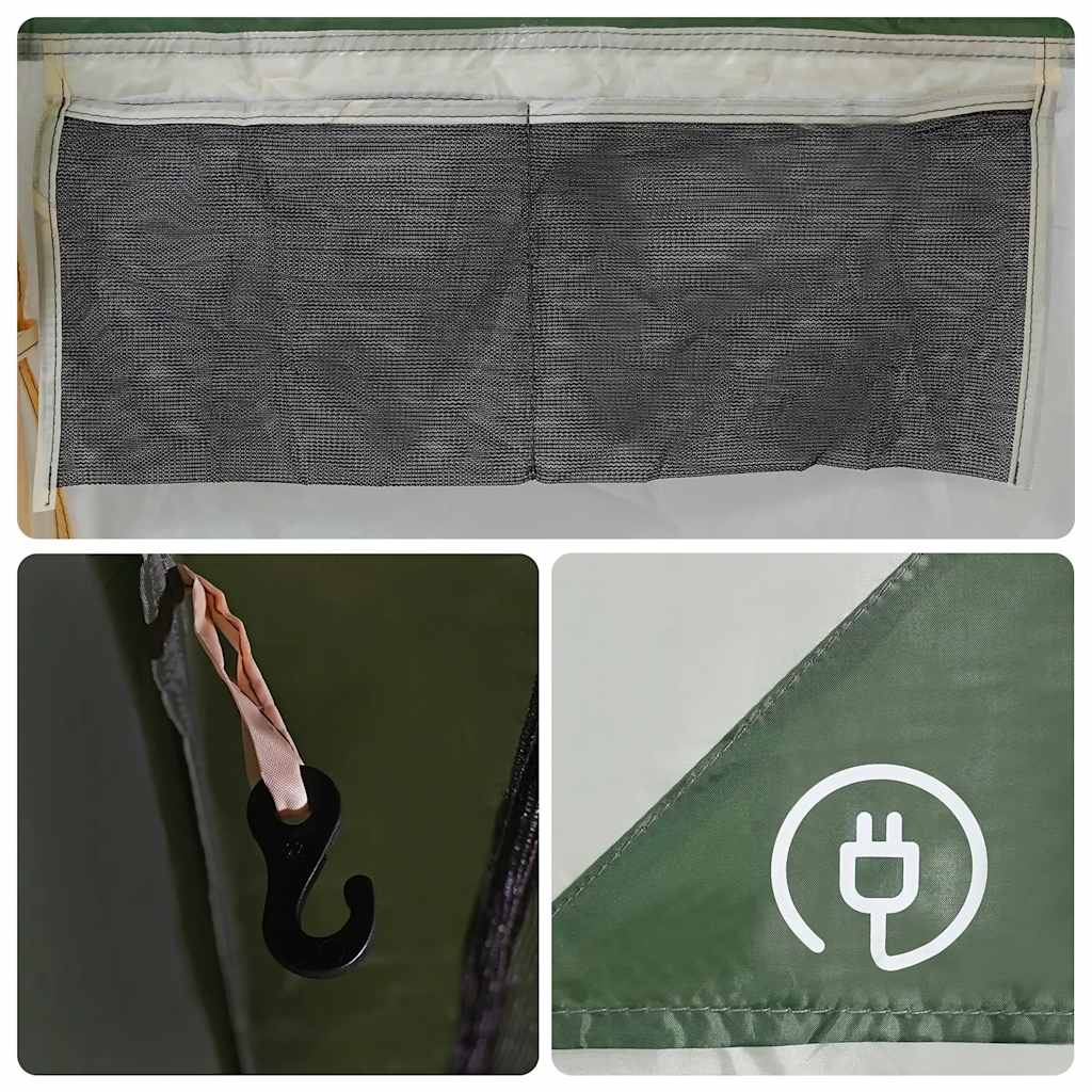 vidaXL Family Tent Tunnel 8-Person Green Waterproof - 44126