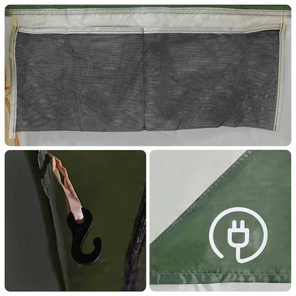 vidaXL Family Tent Tunnel 8-Person Green Waterproof - 44126