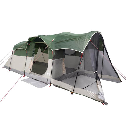 vidaXL Family Tent Tunnel 8-Person Green Waterproof - 44126