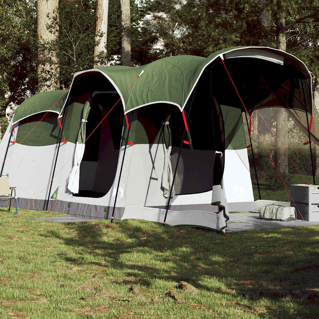 vidaXL Family Tent Tunnel 8-Person Green Waterproof - 44126