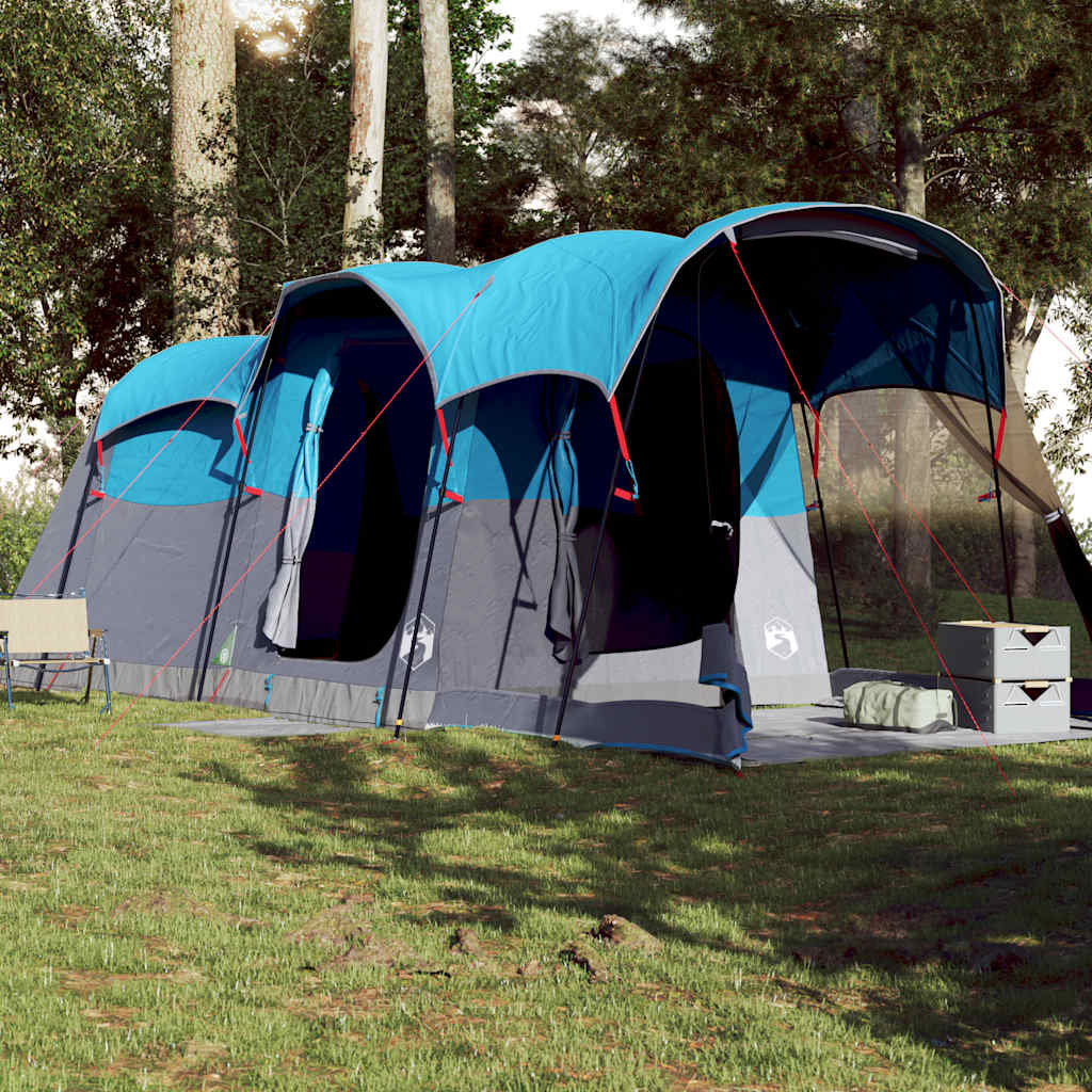 vidaXL Family Tent Tunnel 8-Person Blue Waterproof - 44129