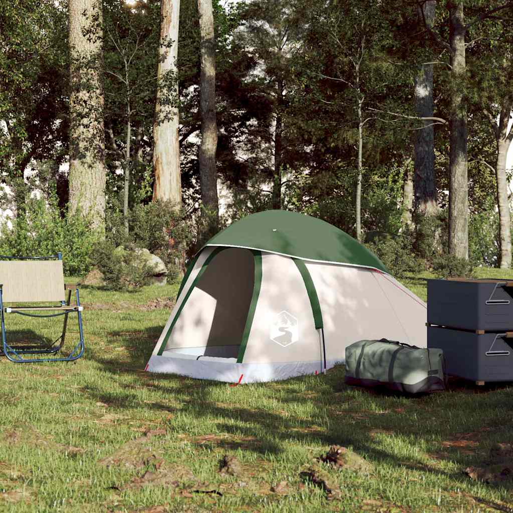 vidaXL Camping Tent Dome 1-Person Green Waterproof - 44139