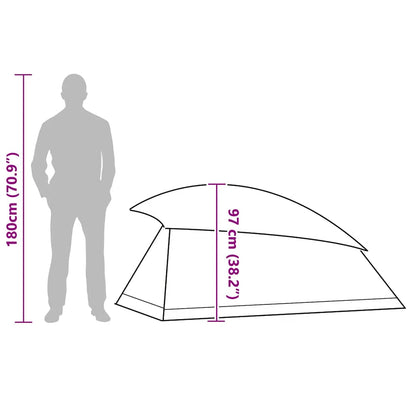 vidaXL Camping Tent Dome 1-Person Green Waterproof - 44139