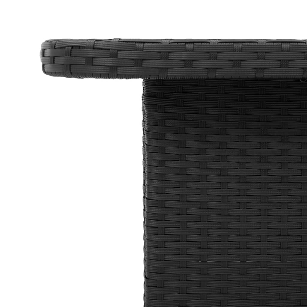 vidaXL Garden Table Black 110x110x71 cm Poly Rattan and Acacia Wood