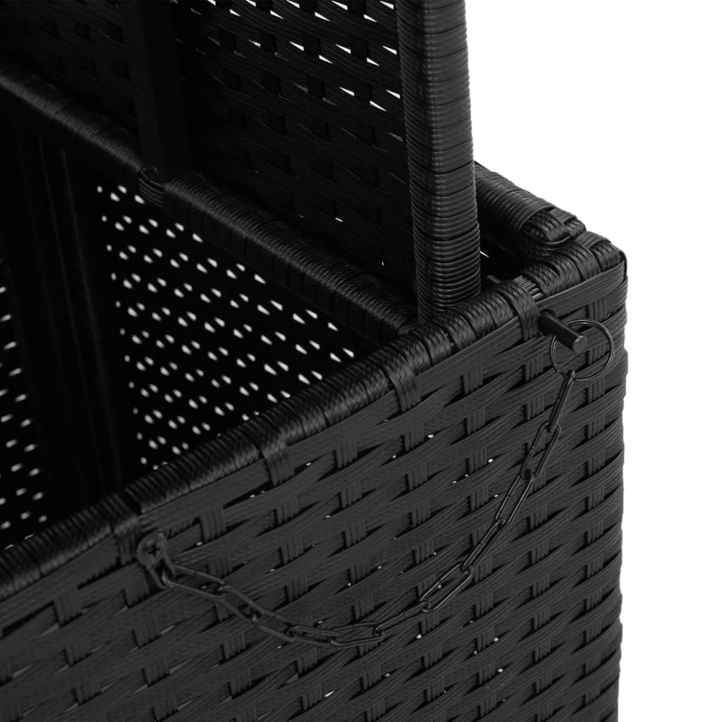 vidaXL Garden Table Black 110x110x71 cm Poly Rattan and Acacia Wood