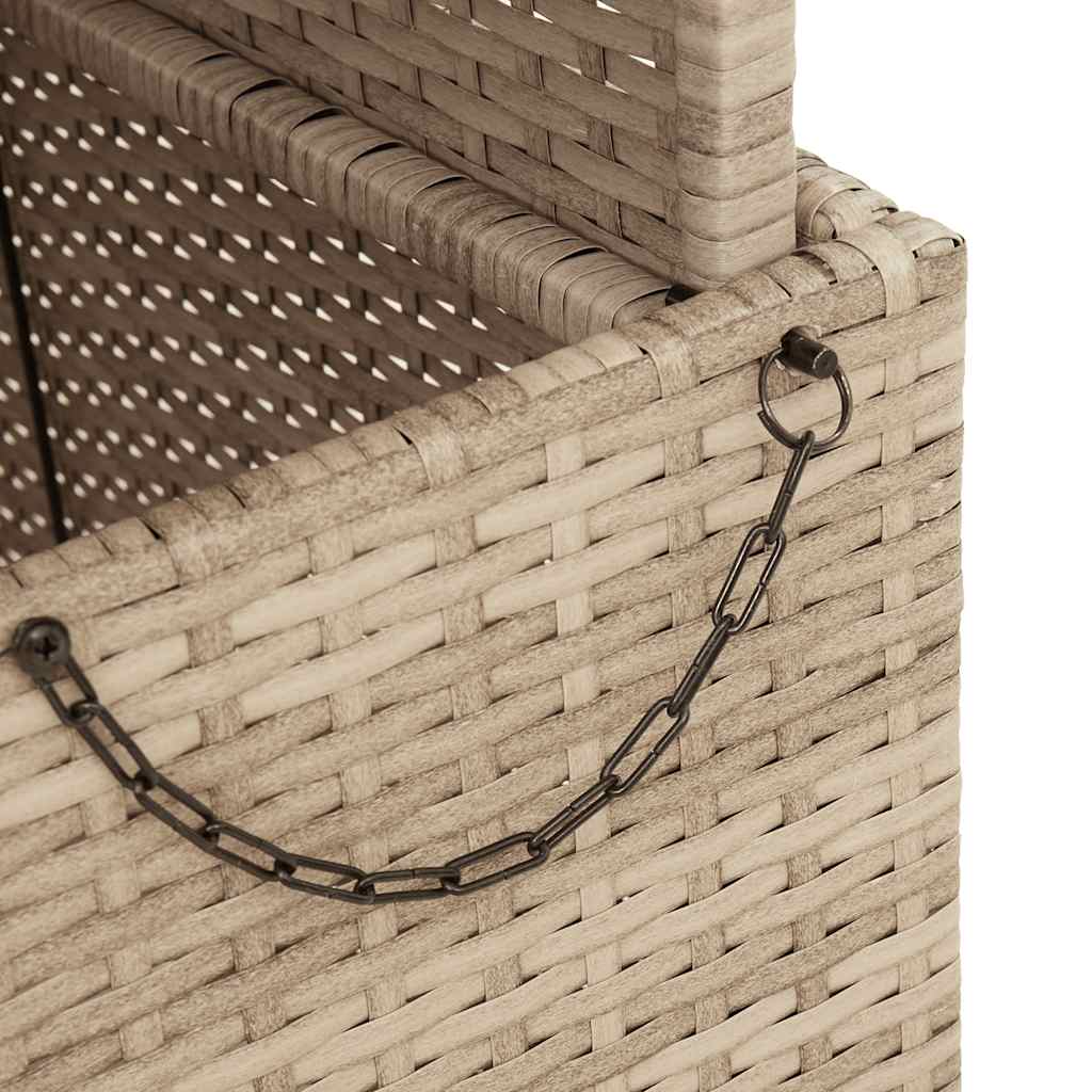 vidaXL Garden Table Beige 110x110x71 cm Poly Rattan and Acacia Wood