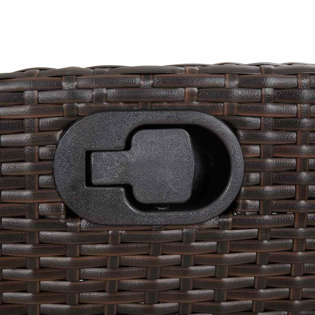vidaXL Reclining Garden Bench with Cushions Brown Poly Rattan - 105 x 66 x 93 cm