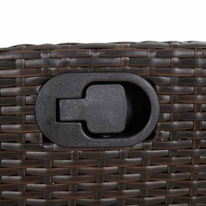 vidaXL Reclining Garden Bench with Cushions Brown Poly Rattan - 105 x 66 x 93 cm