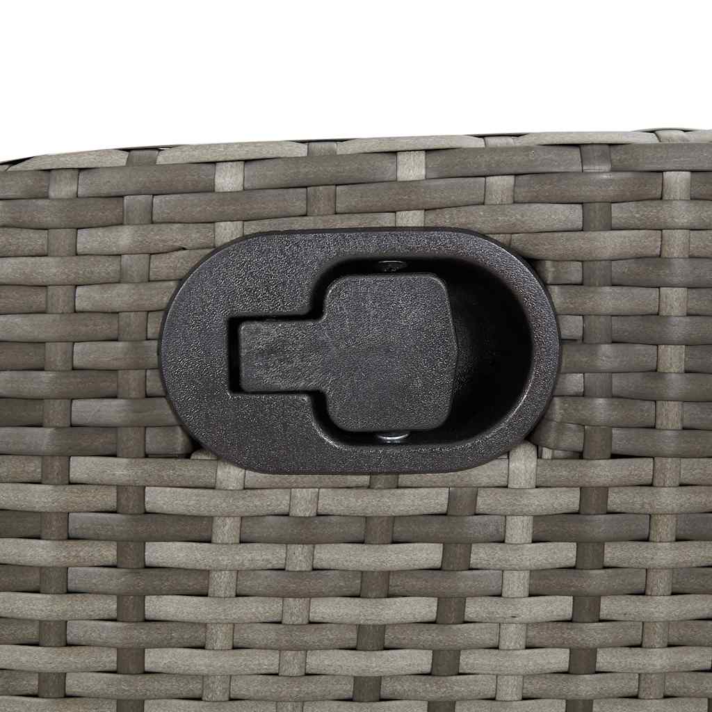 vidaXL Reclining Garden Bench with Cushions Grey Poly Rattan - 105 x 66 x 93 cm