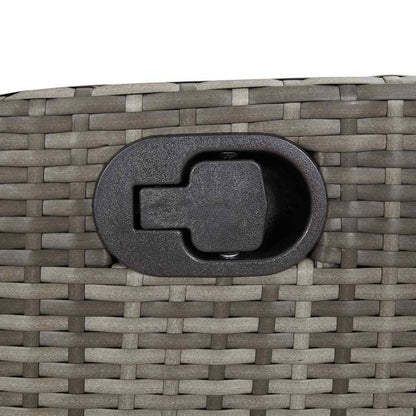 vidaXL Reclining Garden Bench with Cushions Grey Poly Rattan - 105 x 66 x 93 cm