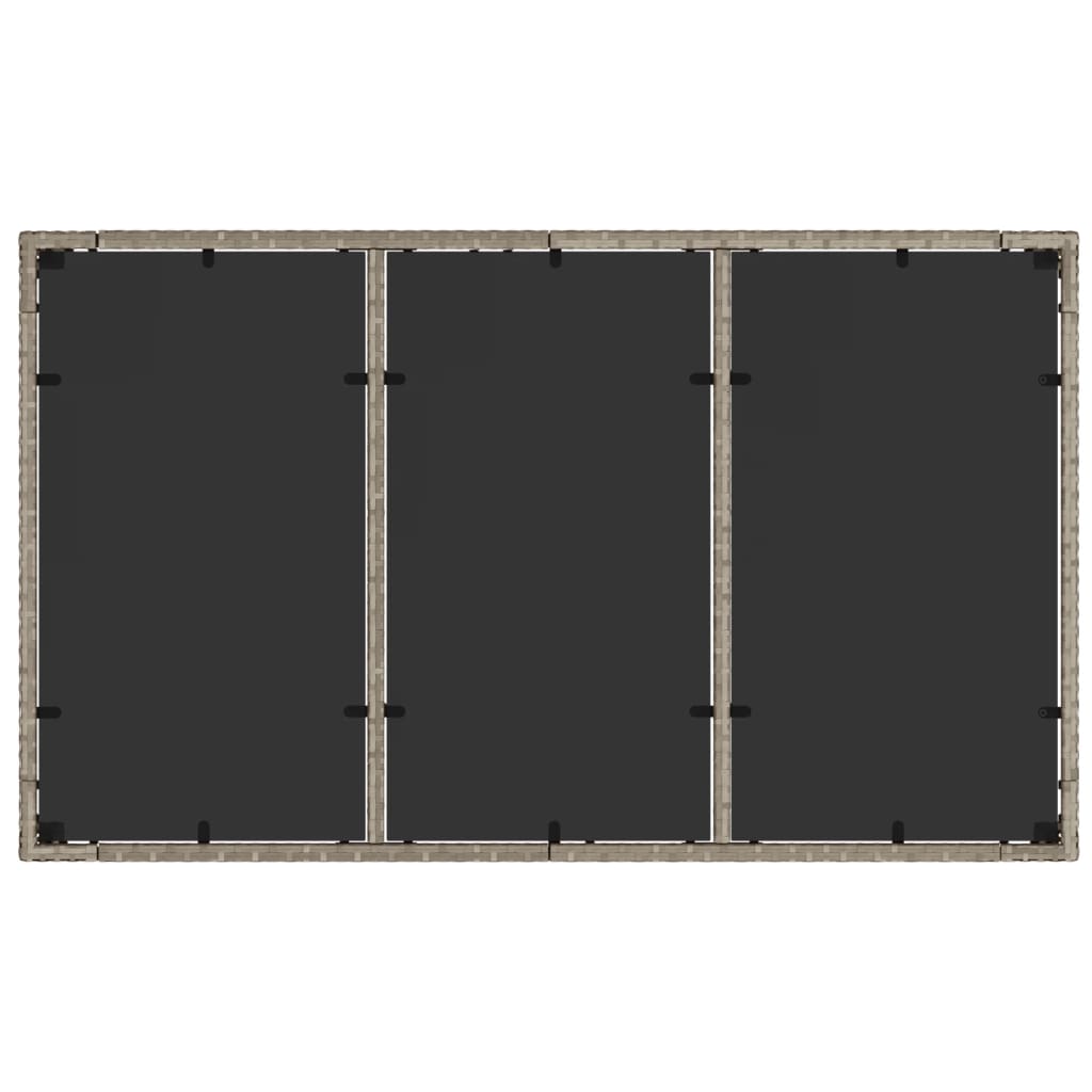 vidaXL Garden Table with Glass Top Light Grey 150x90x75 cm Poly Rattan