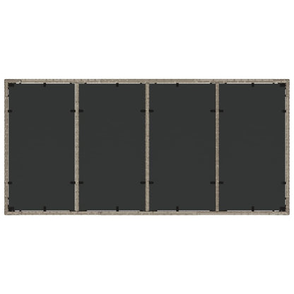 vidaXL Garden Table with Glass Top Light Grey 190x90x75 cm Poly Rattan