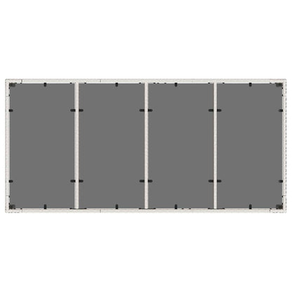 vidaXL Garden Table with Glass Top White 190x90x75 cm Poly Rattan