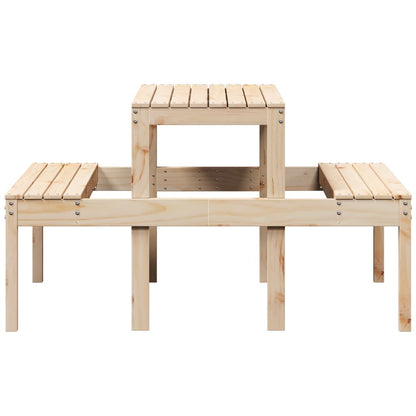 vidaXL Picnic Table 110x134x75 cm Solid Wood Pine - Brown - 110 x 134 x 75cm