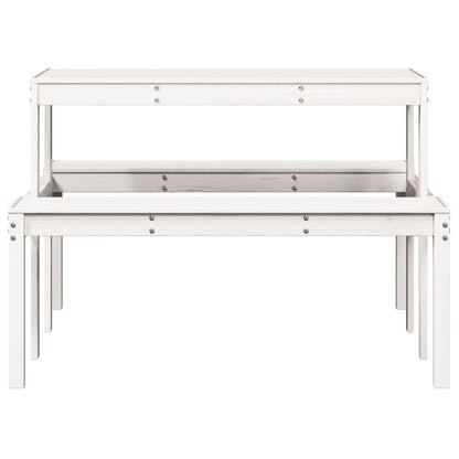 vidaXL Picnic Table White 110x134x75 cm Solid Wood Pine - 110 x 134 x 75cm