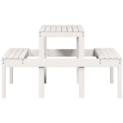 vidaXL Picnic Table White 110x134x75 cm Solid Wood Pine - 110 x 134 x 75cm