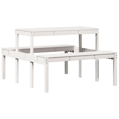 vidaXL Picnic Table White 110x134x75 cm Solid Wood Pine - 110 x 134 x 75cm
