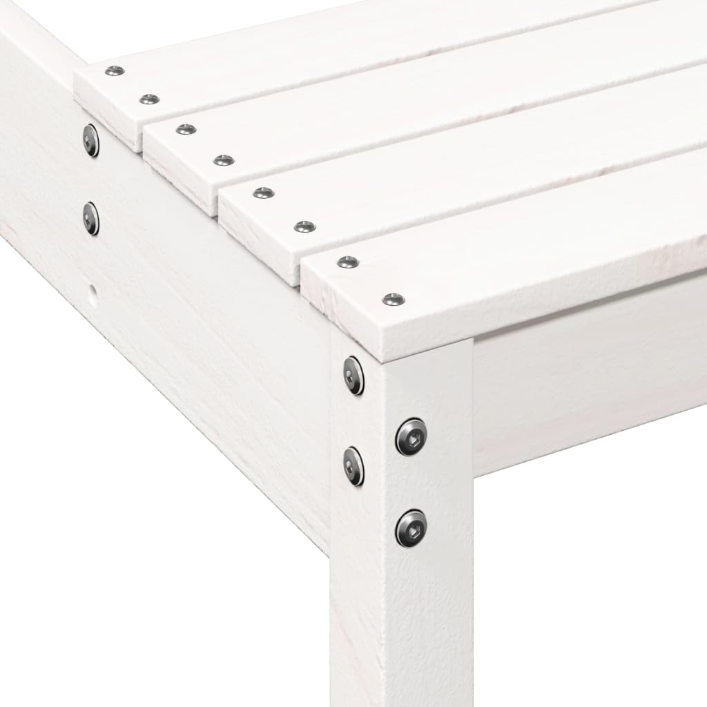 vidaXL Picnic Table White 110x134x75 cm Solid Wood Pine - 110 x 134 x 75cm
