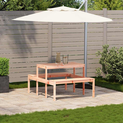 vidaXL Picnic Table 110x134x75 cm Solid Wood Douglas - Brown - 110 x 134 x 75cm