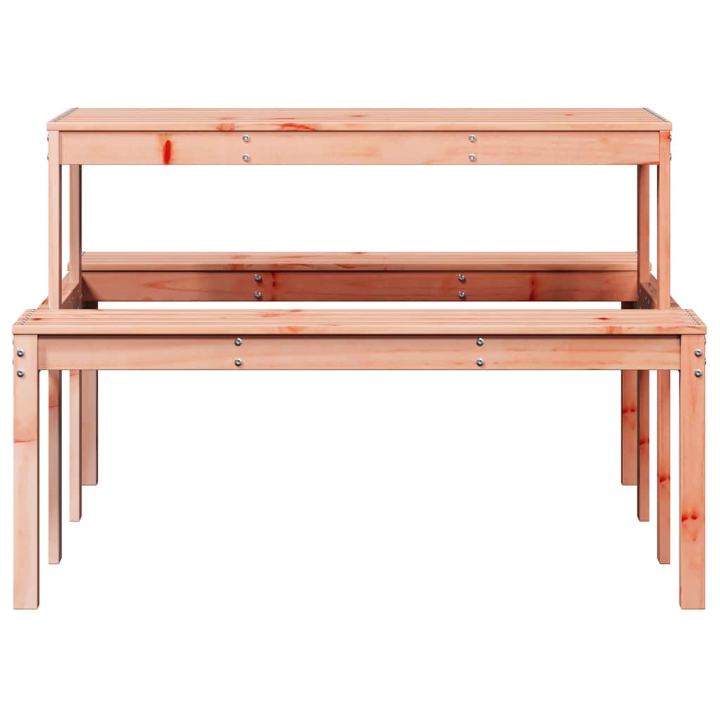 vidaXL Picnic Table 110x134x75 cm Solid Wood Douglas - Brown - 110 x 134 x 75cm