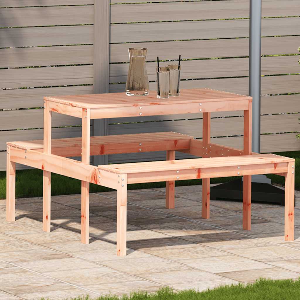 vidaXL Picnic Table 110x134x75 cm Solid Wood Douglas - Brown - 110 x 134 x 75cm