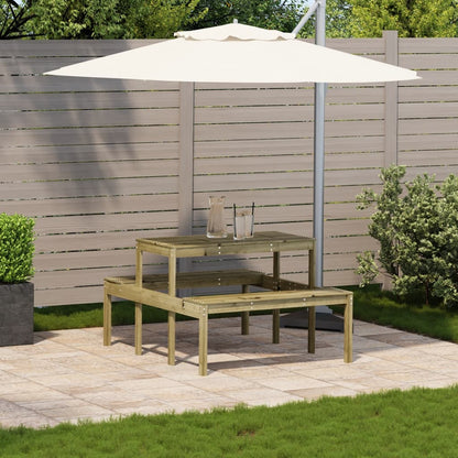 vidaXL Picnic Table 110x134x75 cm Impregnated Wood Pine - Brown - 110 x 134 x 75cm