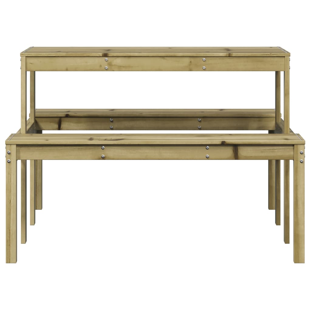 vidaXL Picnic Table 110x134x75 cm Impregnated Wood Pine - Brown - 110 x 134 x 75cm