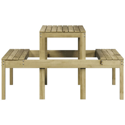 vidaXL Picnic Table 110x134x75 cm Impregnated Wood Pine - Brown - 110 x 134 x 75cm