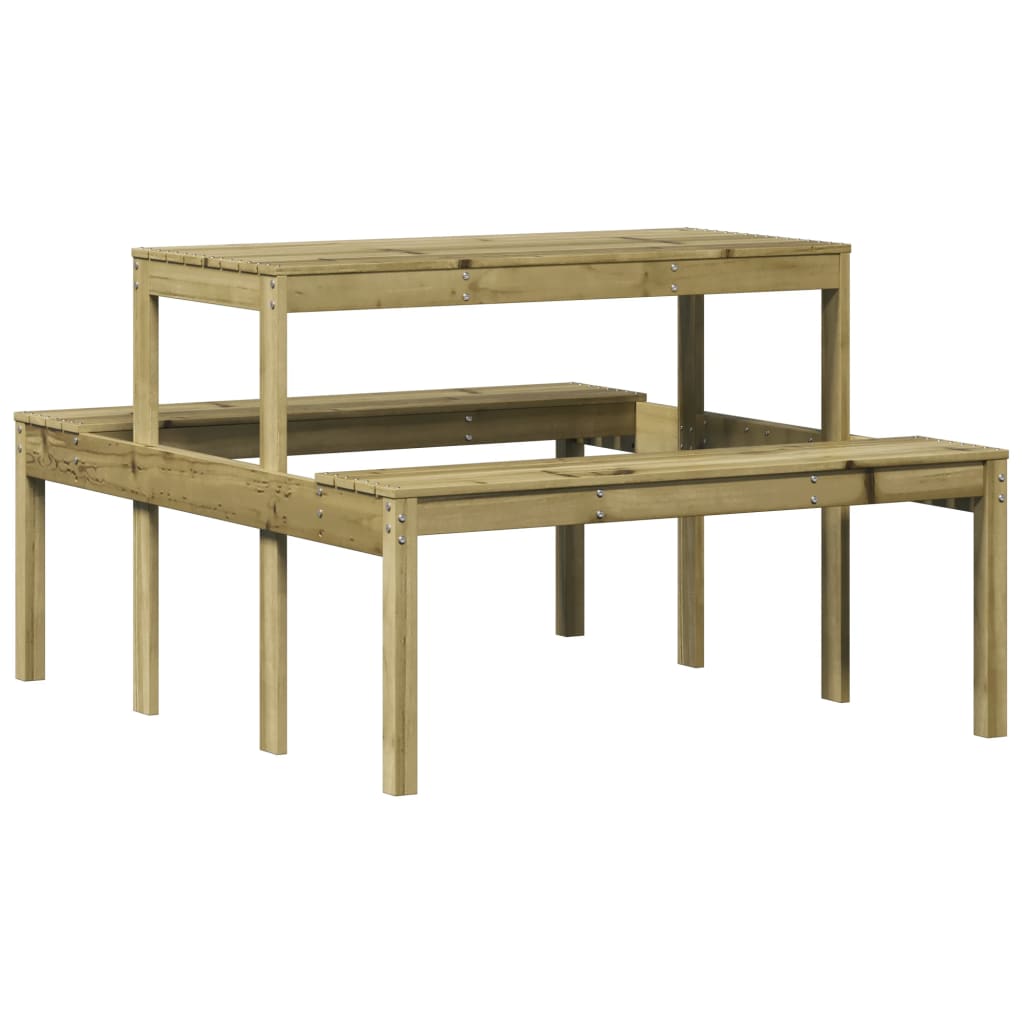 vidaXL Picnic Table 110x134x75 cm Impregnated Wood Pine - Brown - 110 x 134 x 75cm