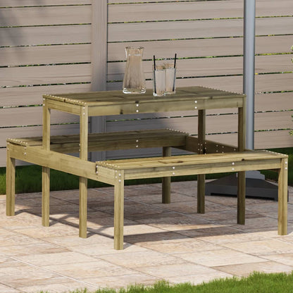 vidaXL Picnic Table 110x134x75 cm Impregnated Wood Pine - Brown - 110 x 134 x 75cm