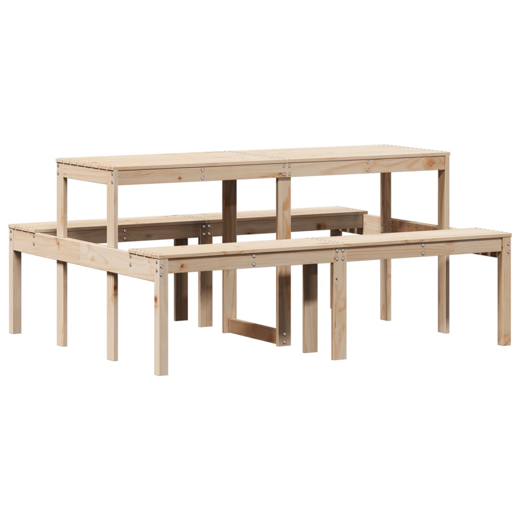 vidaXL Picnic Table 160x134x75 cm Solid Wood Pine - Brown