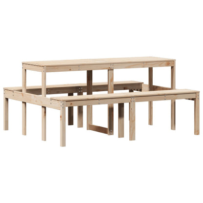 vidaXL Picnic Table 160x134x75 cm Solid Wood Pine - Brown