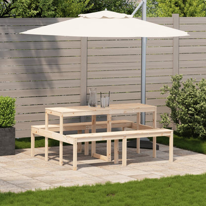 vidaXL Picnic Table 160x134x75 cm Solid Wood Pine - Brown