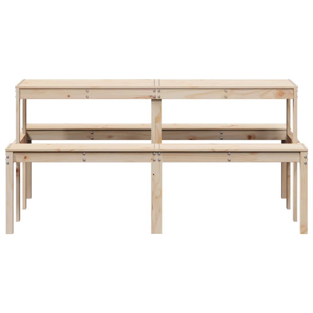 vidaXL Picnic Table 160x134x75 cm Solid Wood Pine - Brown