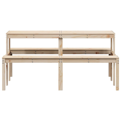 vidaXL Picnic Table 160x134x75 cm Solid Wood Pine - Brown