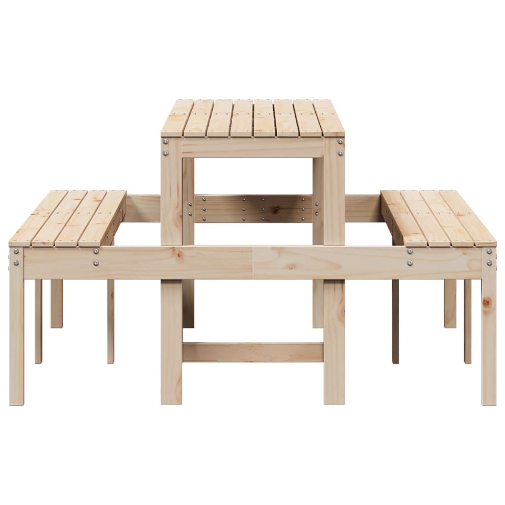 vidaXL Picnic Table 160x134x75 cm Solid Wood Pine - Brown