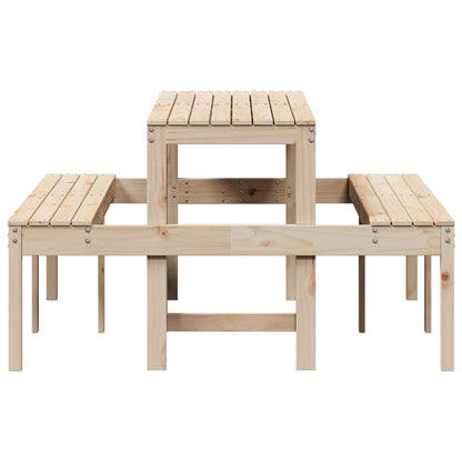 vidaXL Picnic Table 160x134x75 cm Solid Wood Pine - Brown