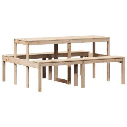 vidaXL Picnic Table 160x134x75 cm Solid Wood Pine - Brown